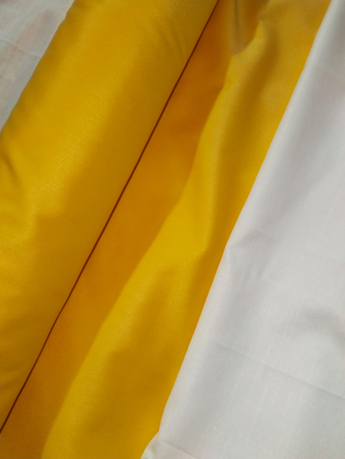 Mustard Yellow Premium Kurta With White Pajama Fabric