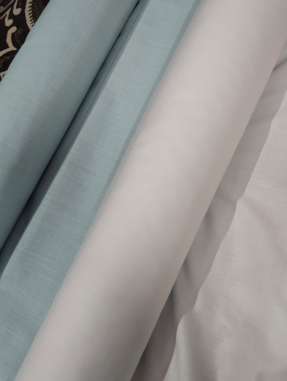Sky Blue Kurta With White Pajama Fabric Set – Premium Cotton Blend